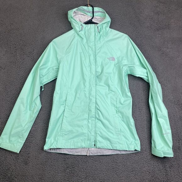 North Face Jacket Womens XS Mint Green HyVent 2.5L Hooded Waterproof Outdoor - Picture 1 of 15